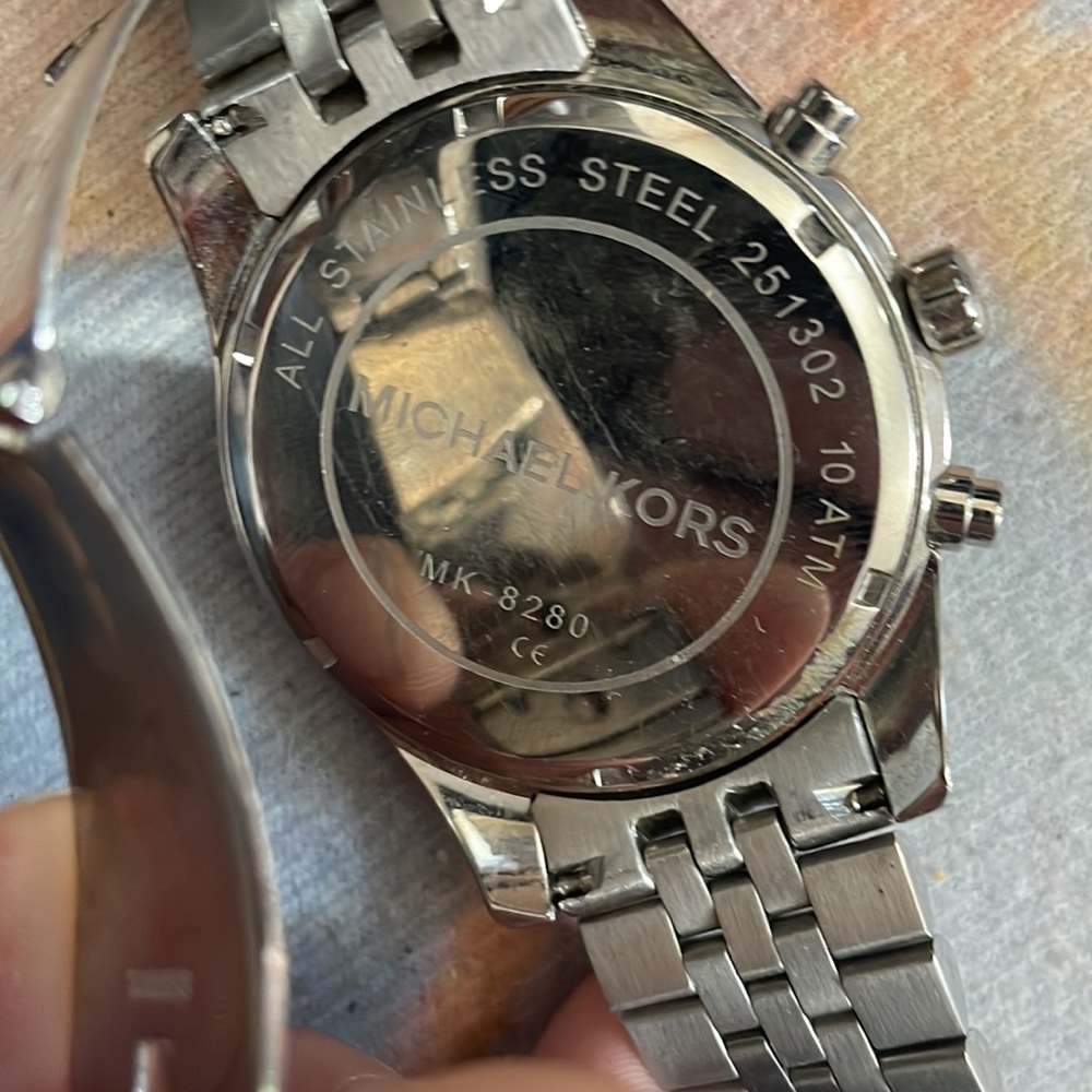 Michael Kors Lexington Chronograph Stainless Steel Watch - Picture 3 of 5